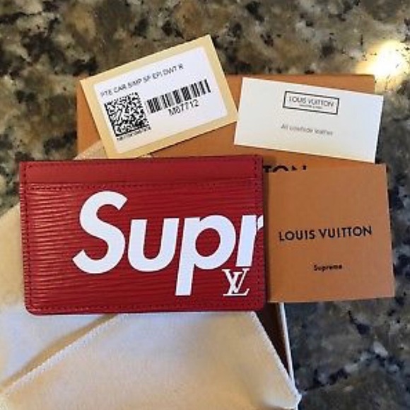 Louis Vuitton Supreme Porte Carte simple epi Red - Picture 6 of 7